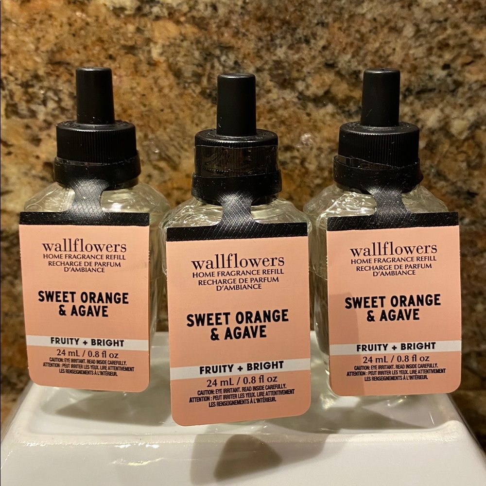 “SWEET ORANGE+AGAVE” B&BW (3)-Wallflowers Home Fragrance Refills, 0.8 fl oz, NWT